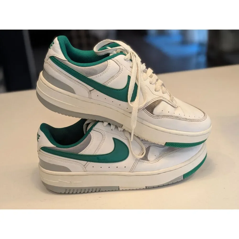 Nike Gamma Force Sail Fir Green Shoes | Women's 10 Retro Court Sneaker Old Money